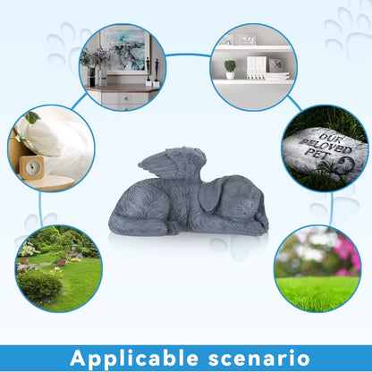 the Dog Cat Angel Memorial Statue Placed in Indoor Decorations Pet Tombstone Dogs Figurines Pet Grave Markers Wing