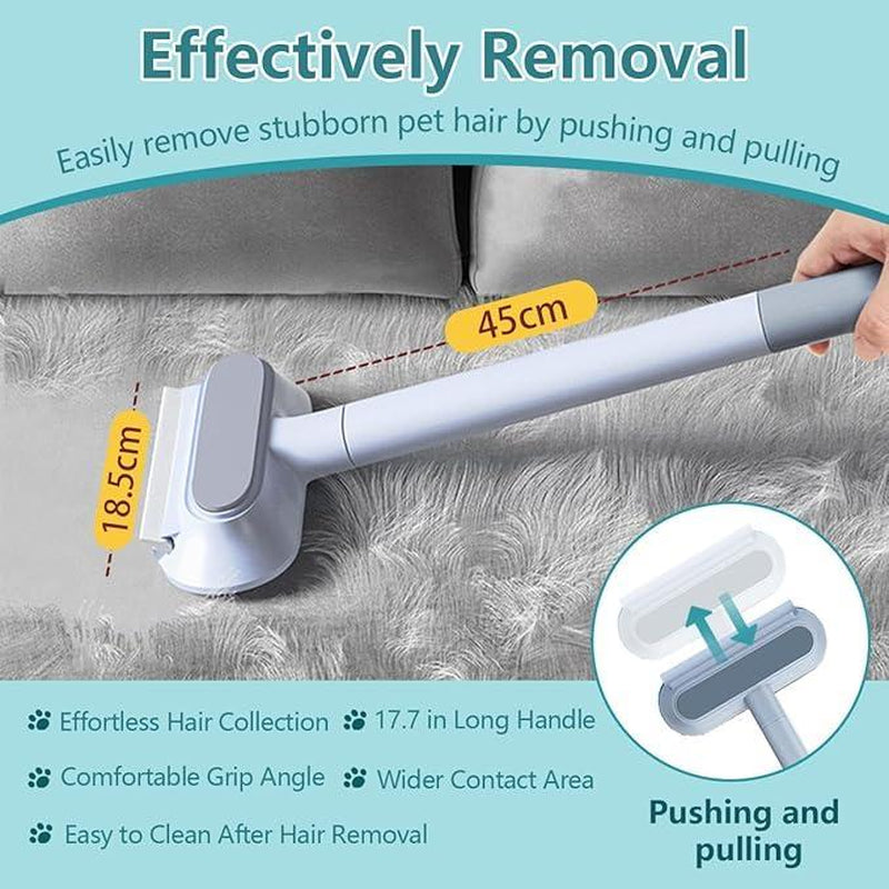 Reusable Pet Hair Remover Brush – Multi-Functional Lint Cleaner for Dog & Cat Hair, Extra-Long Handle, Washable Grooming Tool for Furniture, Clothes, Bedding, Sofa, Carpets & Window Screens