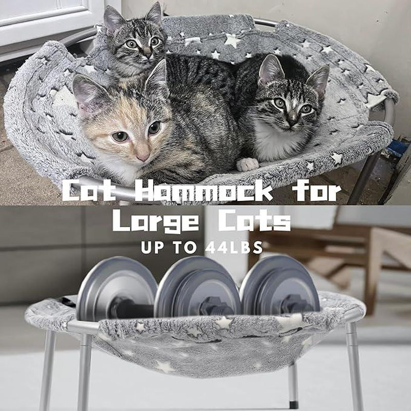 【Desk Pet Hammock】Pomesea Large Cat Bed for Cats,Calming Cat & Dog Bed for Small Dogs, Anti-Anxiety, Glow in the Dark,Soft Elevated Cat Bed for Indoor Pets