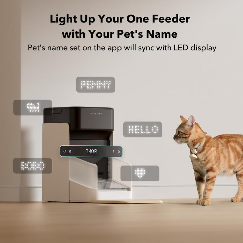 PETLIBRO Upgraded RFID Automatic Cat Feeder, 5G Wi-Fi Automatic Pet Feeder, 3L Auto Cat Feeder App Control with Light Collar Tag, Tag Activated One Automatic Cat Food Dispenser 1-10 Meals Control