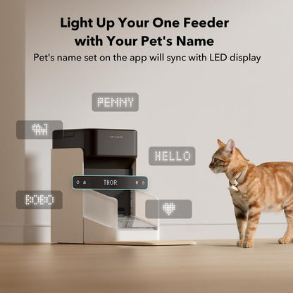 PETLIBRO Upgraded RFID Automatic Cat Feeder, 5G Wi-Fi Automatic Pet Feeder, 3L Auto Cat Feeder App Control with Light Collar Tag, Tag Activated One Automatic Cat Food Dispenser 1-10 Meals Control
