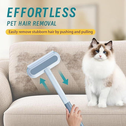 Reusable Pet Hair Remover Brush – Multi-Functional Lint Cleaner for Dog & Cat Hair, Extra-Long Handle, Washable Grooming Tool for Furniture, Clothes, Bedding, Sofa, Carpets & Window Screens