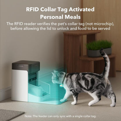 PETLIBRO Upgraded RFID Automatic Cat Feeder, 5G Wi-Fi Automatic Pet Feeder, 3L Auto Cat Feeder App Control with Light Collar Tag, Tag Activated One Automatic Cat Food Dispenser 1-10 Meals Control