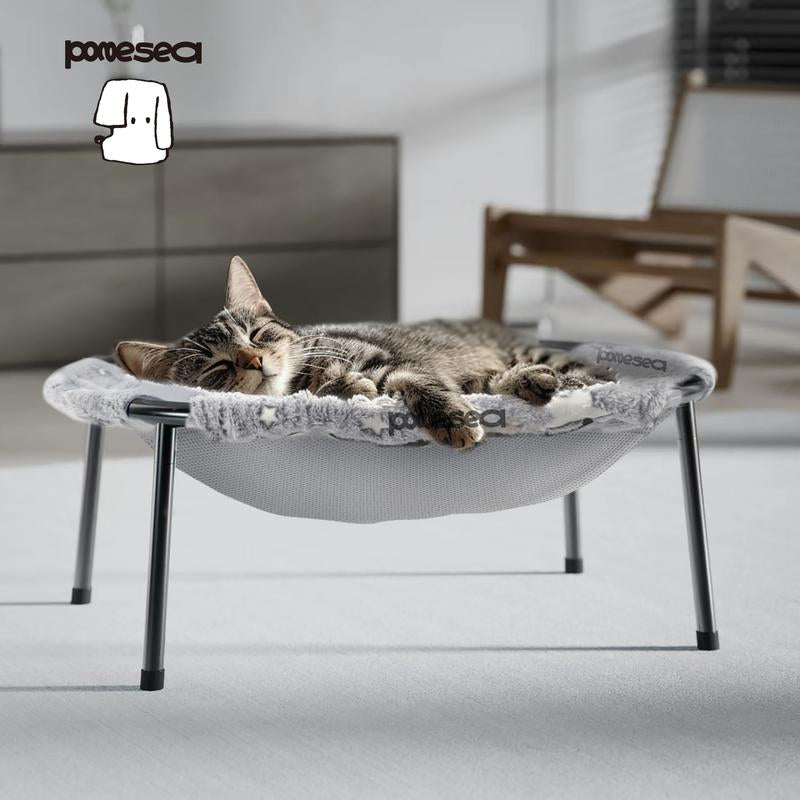 【Desk Pet Hammock】Pomesea Large Cat Bed for Cats,Calming Cat & Dog Bed for Small Dogs, Anti-Anxiety, Glow in the Dark,Soft Elevated Cat Bed for Indoor Pets