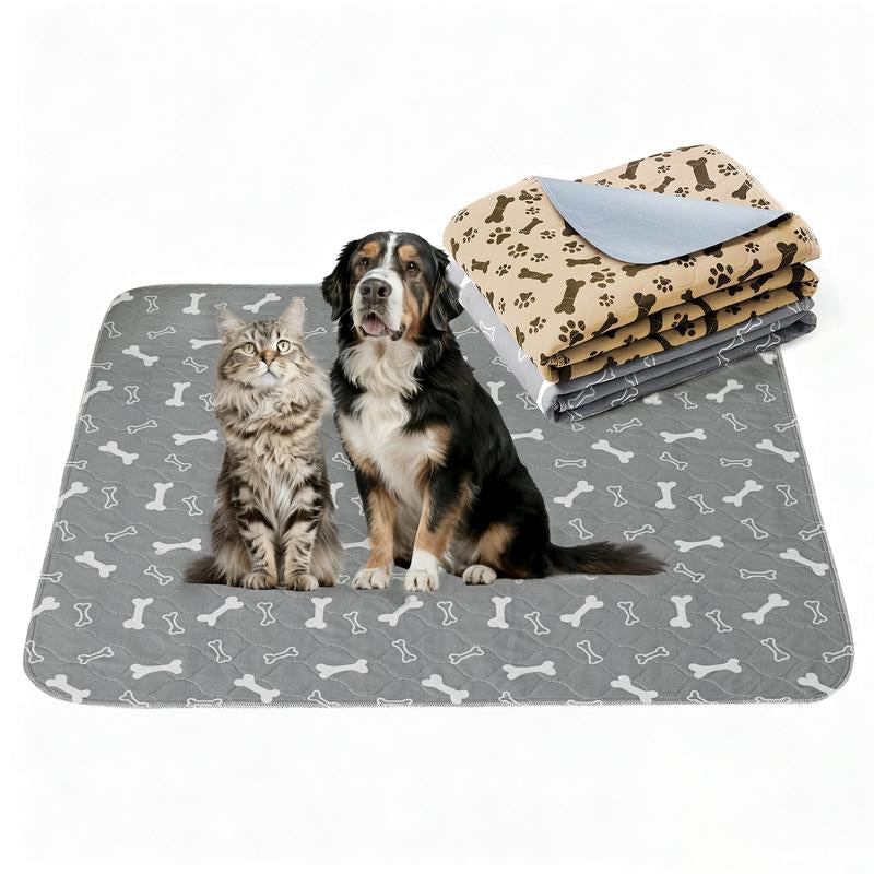 XAKING Washable Pets Pee Pads 2-Pack & Multiple Sizes - Stylish, Non-Slip, Leak-Proof & Ultra-Absorbent Reusable Mats for Crate, Floor & Dog Training