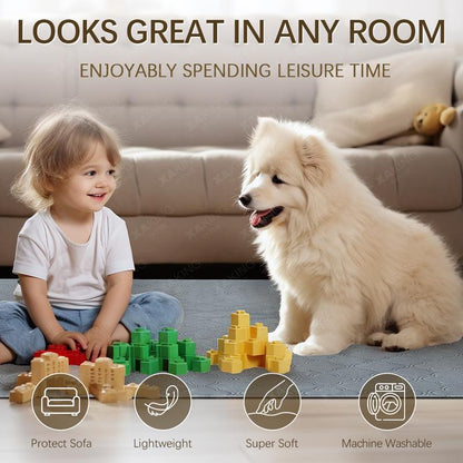 XAKING Washable Pets Pee Pads 2-Pack & Multiple Sizes - Stylish, Non-Slip, Leak-Proof & Ultra-Absorbent Reusable Mats for Crate, Floor & Dog Training