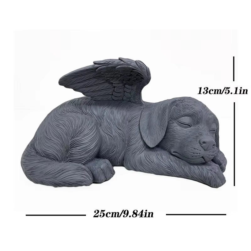 the Dog Cat Angel Memorial Statue Placed in Indoor Decorations Pet Tombstone Dogs Figurines Pet Grave Markers Wing