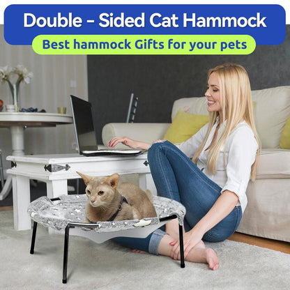 【Desk Pet Hammock】Pomesea Large Cat Bed for Cats,Calming Cat & Dog Bed for Small Dogs, Anti-Anxiety, Glow in the Dark,Soft Elevated Cat Bed for Indoor Pets