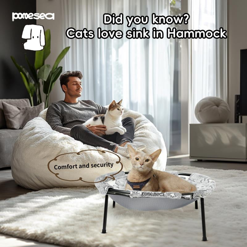 【Desk Pet Hammock】Pomesea Large Cat Bed for Cats,Calming Cat & Dog Bed for Small Dogs, Anti-Anxiety, Glow in the Dark,Soft Elevated Cat Bed for Indoor Pets