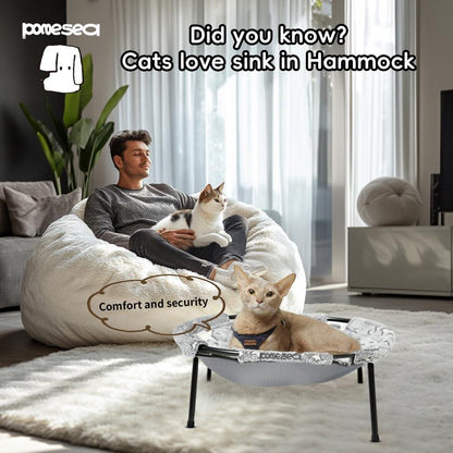 【Desk Pet Hammock】Pomesea Large Cat Bed for Cats,Calming Cat & Dog Bed for Small Dogs, Anti-Anxiety, Glow in the Dark,Soft Elevated Cat Bed for Indoor Pets