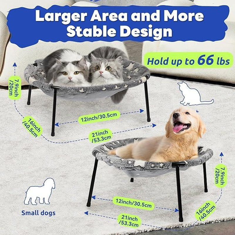 【Desk Pet Hammock】Pomesea Large Cat Bed for Cats,Calming Cat & Dog Bed for Small Dogs, Anti-Anxiety, Glow in the Dark,Soft Elevated Cat Bed for Indoor Pets