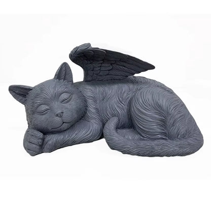 the Dog Cat Angel Memorial Statue Placed in Indoor Decorations Pet Tombstone Dogs Figurines Pet Grave Markers Wing