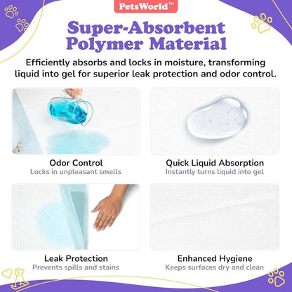 PETSWORLD Enormous Dog Training & Potty Pads, 37X54 Inch - Tear Resistant with Strong Leak-Proof Backing, Optional Adhesive Tape