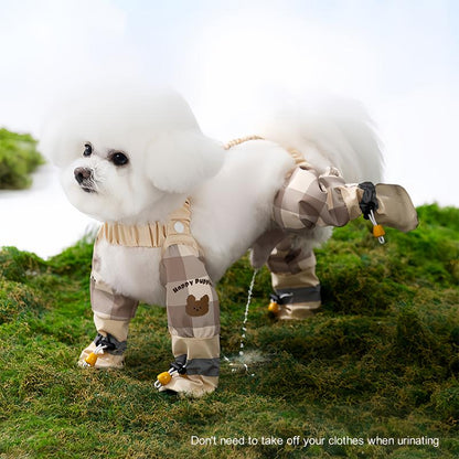 Pet Strolling Going Out Dust-Proof Four-Legged Pants Dog Boot Leggings Dog Jumpsuit Shoes Paw/Leg Protection Pants Pet Clothes Dogaccessories Dog Suspender Boots Poodle Costume Outfits