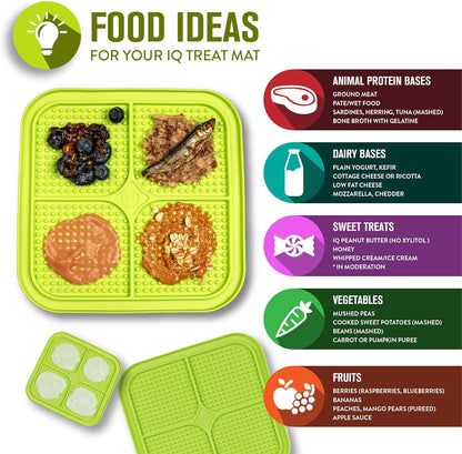 IQ Treat Lick Mat for Dogs, Dog Slow Feeder & Cat Lick Mats | Great Alternative to Slow Feeder Bowls & Cat Feeders | Perfect Dog Licking Mat, Cats Puzzle & Enrichment Toys