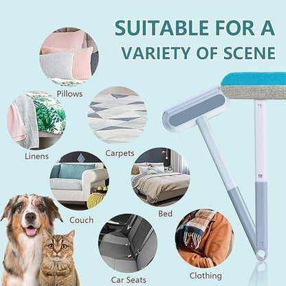 Reusable Pet Hair Remover Brush – Multi-Functional Lint Cleaner for Dog & Cat Hair, Extra-Long Handle, Washable Grooming Tool for Furniture, Clothes, Bedding, Sofa, Carpets & Window Screens