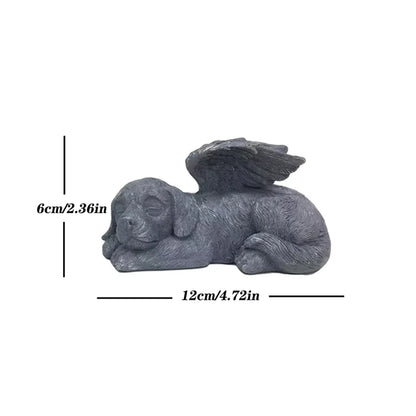 the Dog Cat Angel Memorial Statue Placed in Indoor Decorations Pet Tombstone Dogs Figurines Pet Grave Markers Wing