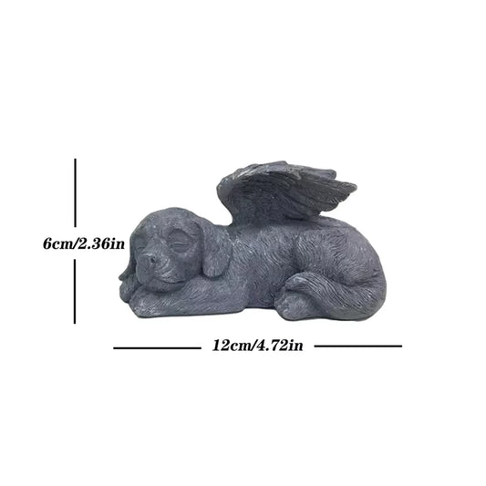 the Dog Cat Angel Memorial Statue Placed in Indoor Decorations Pet Tombstone Dogs Figurines Pet Grave Markers Wing