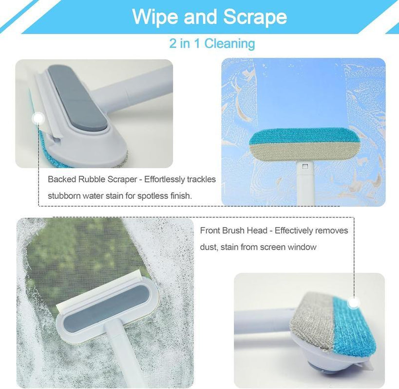 Reusable Pet Hair Remover Brush – Multi-Functional Lint Cleaner for Dog & Cat Hair, Extra-Long Handle, Washable Grooming Tool for Furniture, Clothes, Bedding, Sofa, Carpets & Window Screens