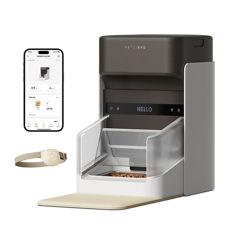 PETLIBRO Upgraded RFID Automatic Cat Feeder, 5G Wi-Fi Automatic Pet Feeder, 3L Auto Cat Feeder App Control with Light Collar Tag, Tag Activated One Automatic Cat Food Dispenser 1-10 Meals Control