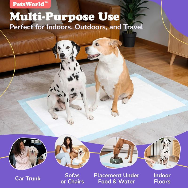PETSWORLD Enormous Dog Training & Potty Pads, 37X54 Inch - Tear Resistant with Strong Leak-Proof Backing, Optional Adhesive Tape
