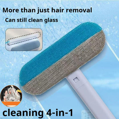 Reusable Pet Hair Remover Brush – Multi-Functional Lint Cleaner for Dog & Cat Hair, Extra-Long Handle, Washable Grooming Tool for Furniture, Clothes, Bedding, Sofa, Carpets & Window Screens